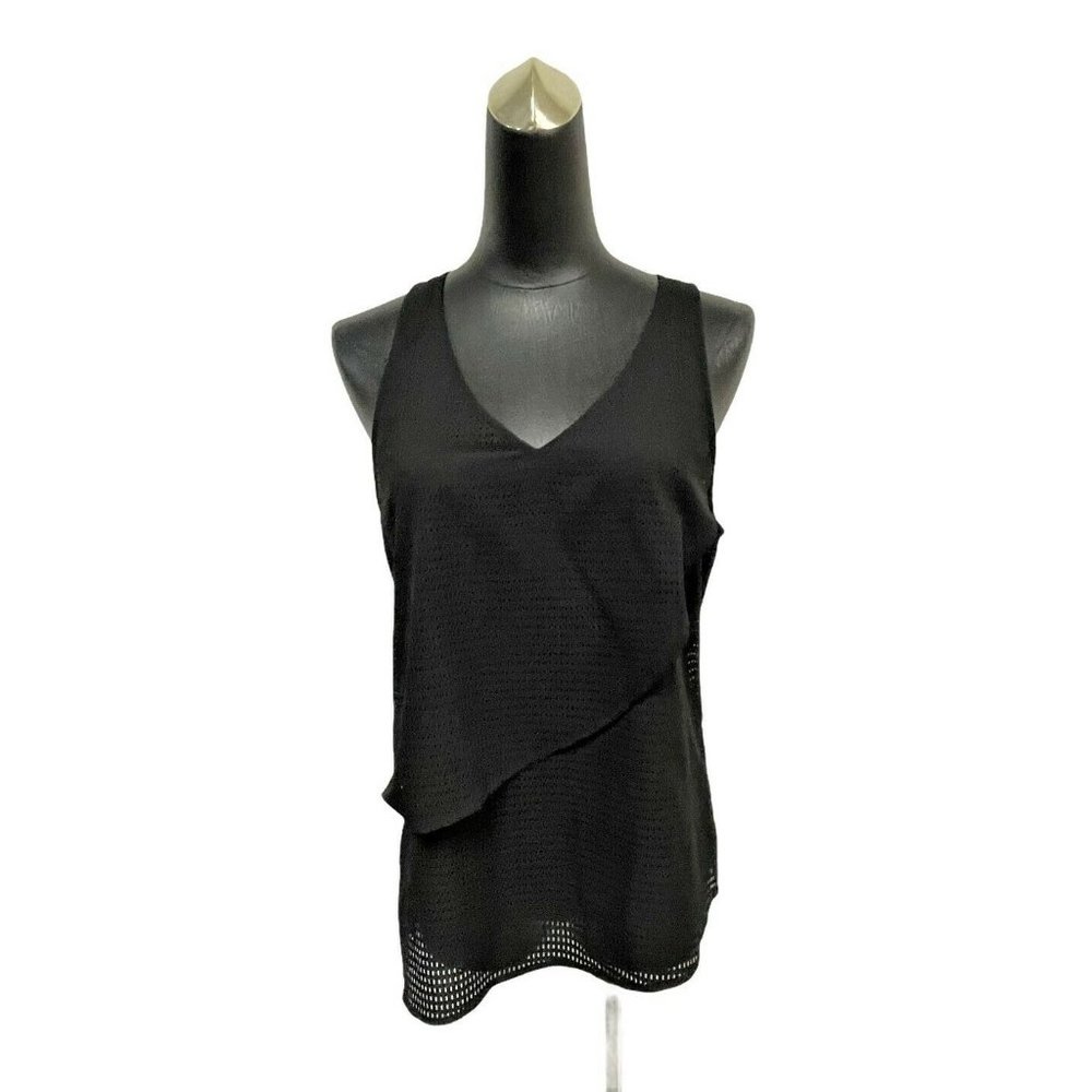 7 For All Mankind Women's Black Mesh Tank Small
